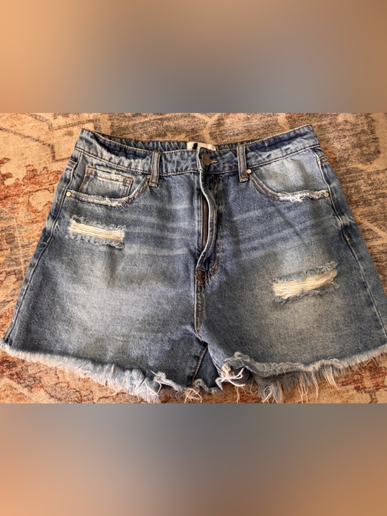 Insane Gene Pants - Women’s Distressed Light Blue Denim Jean Shorts